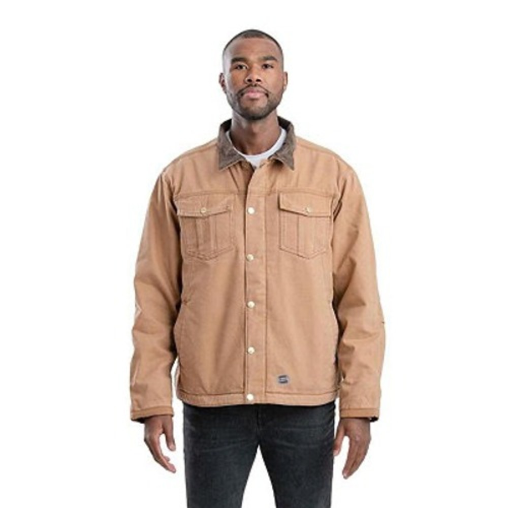 Berne‎ Mens Vintage Heritage Duck Barn Coat Sherpa Lined Work Jacket Brown XL